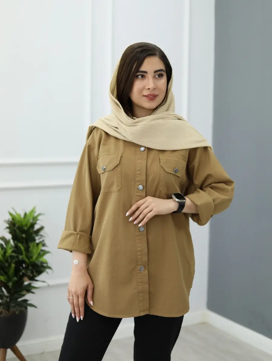 شومیز کتان گلبو